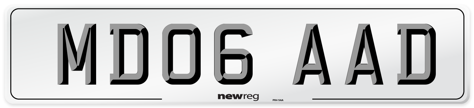 MD06 AAD Number Plate from New Reg
